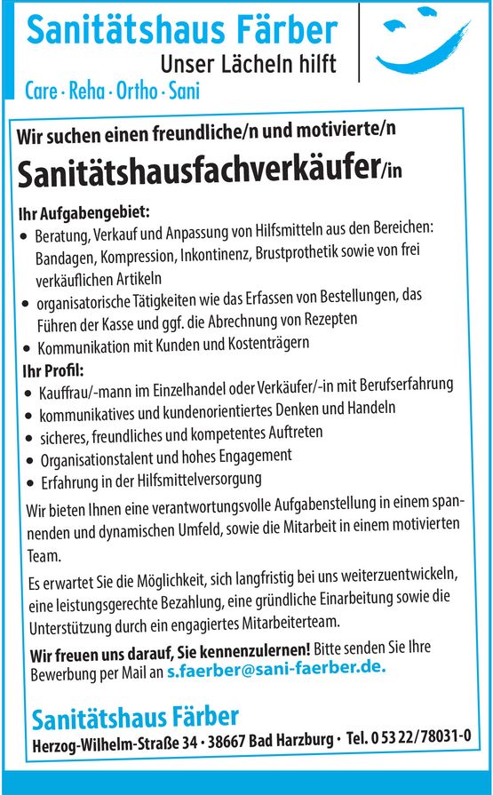 Stellenanzeige